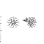 Серьги-винты из белого золота 585 пробы с бриллиантами