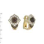 Серьги Espresso из лимонного золота 585 пробы с бриллиантами