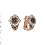 Серьги Espresso из красного золота 585 пробы с бриллиантами
