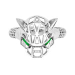 Кольцо PUMA TRANSFORME из белого золота 585 пробы с изумрудом