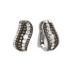 Серьги Espresso из белого золота 585 пробы с бриллиантами