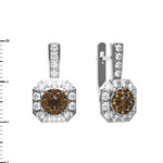 Серьги Espresso из белого золота 585 пробы с бриллиантами