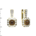 Серьги Espresso из лимонного золота 585 пробы с бриллиантами